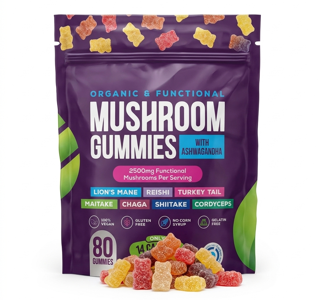 CLARO — The 6-Mushroom Clarity Gummy | 2500mg Per Serving | 80ct