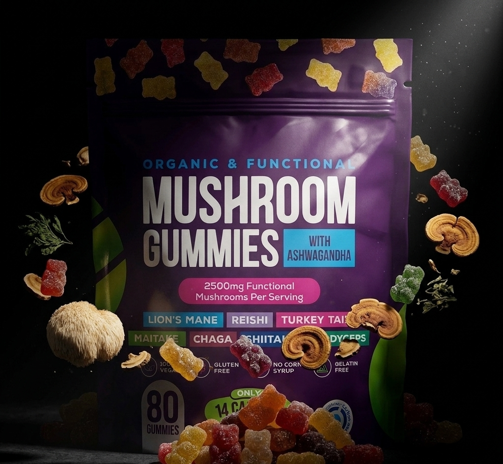 CLARO — The 6-Mushroom Clarity Gummy | 2500mg Per Serving | 80ct