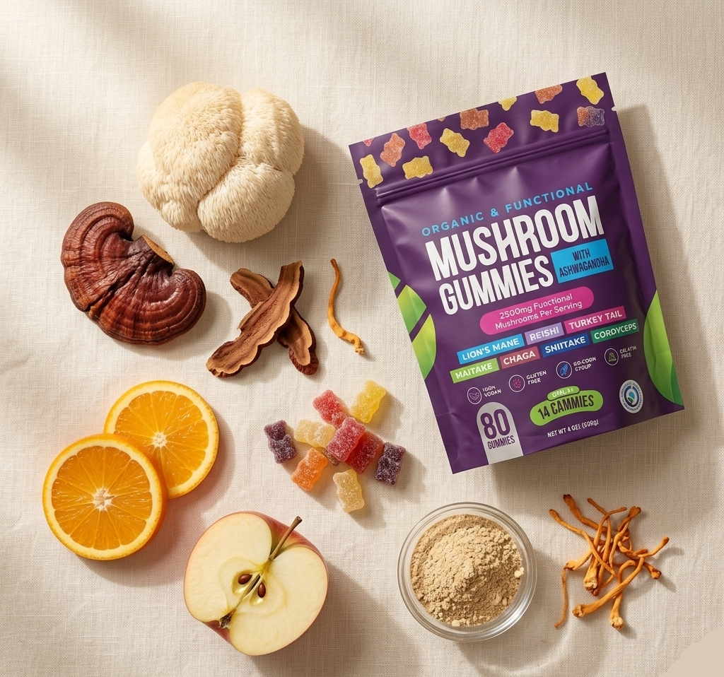 CLARO — The 6-Mushroom Clarity Gummy | 2500mg Per Serving | 80ct