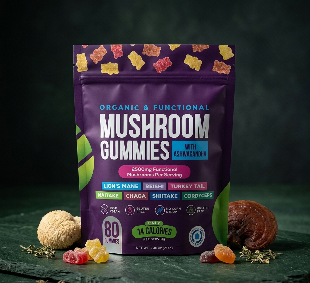 CLARO — The 6-Mushroom Clarity Gummy | 2500mg Per Serving | 80ct